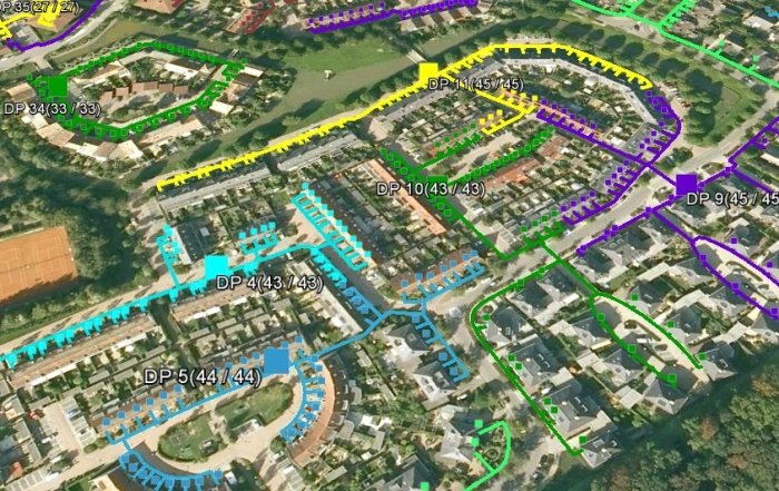 FTTH automatic design GoogleEarth view FTTH Software for fiber optic network projects