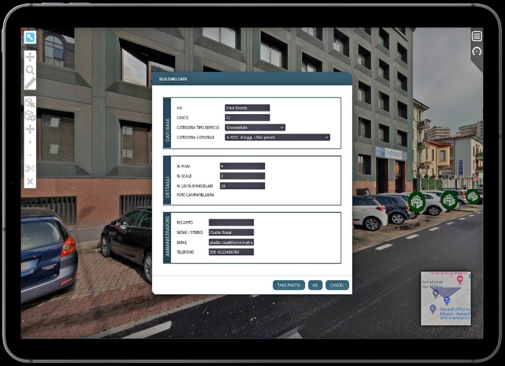 WiWo software module for FTTH network survey in 3D dialog