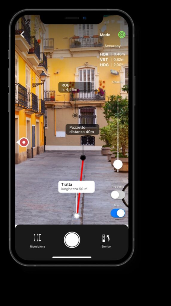 FTTH Augmented reality software App dropcable installation in 3D