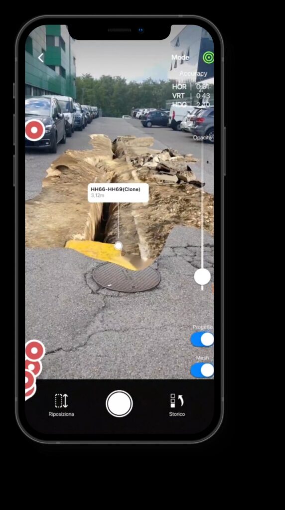 FTTH Augmented reality software App duct-civil works installation in 3D